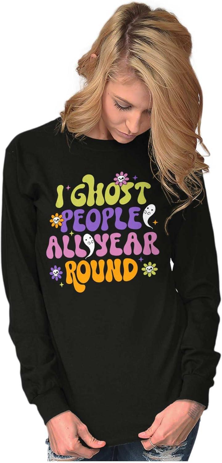 imageFunny I Ghost People All Year Round Womens Long Sleeve T ShirtBlack