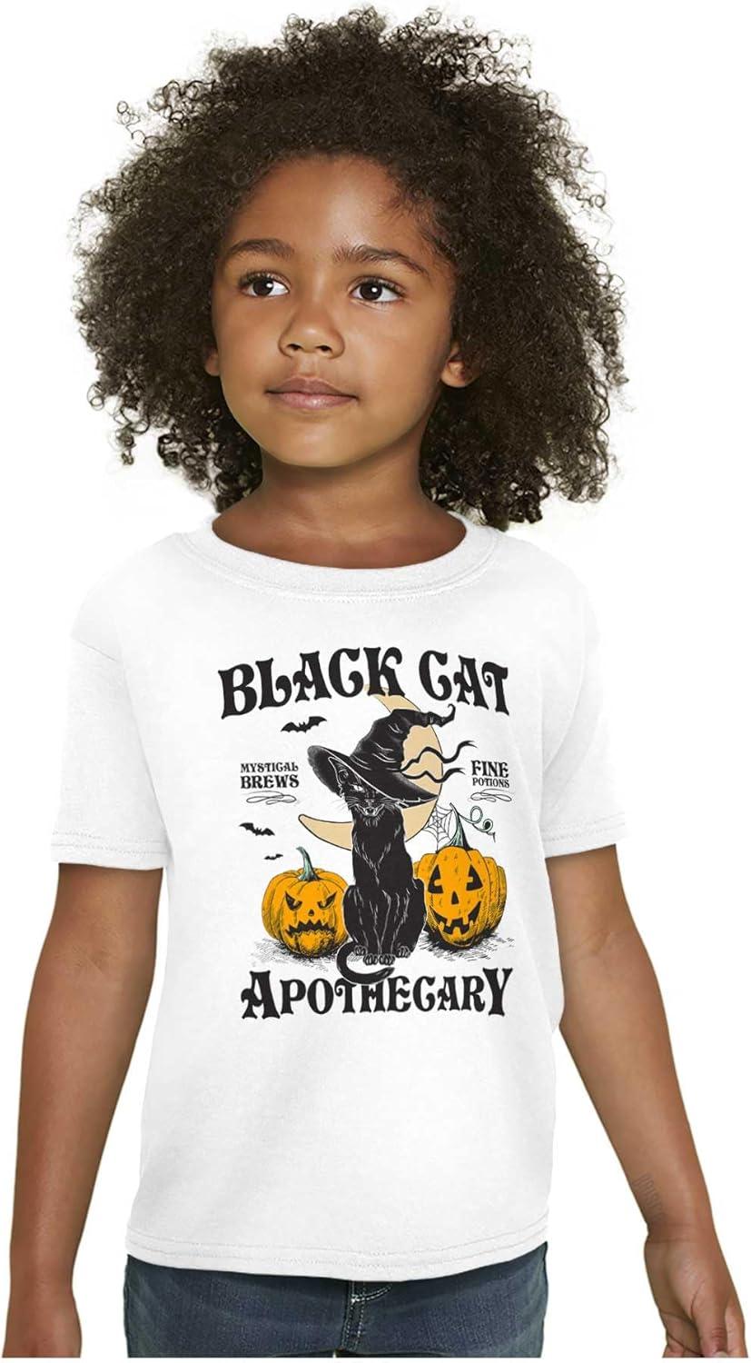 imageHalloween Black Cat Apothecary Crewneck T Shirts Boy GirlWhite