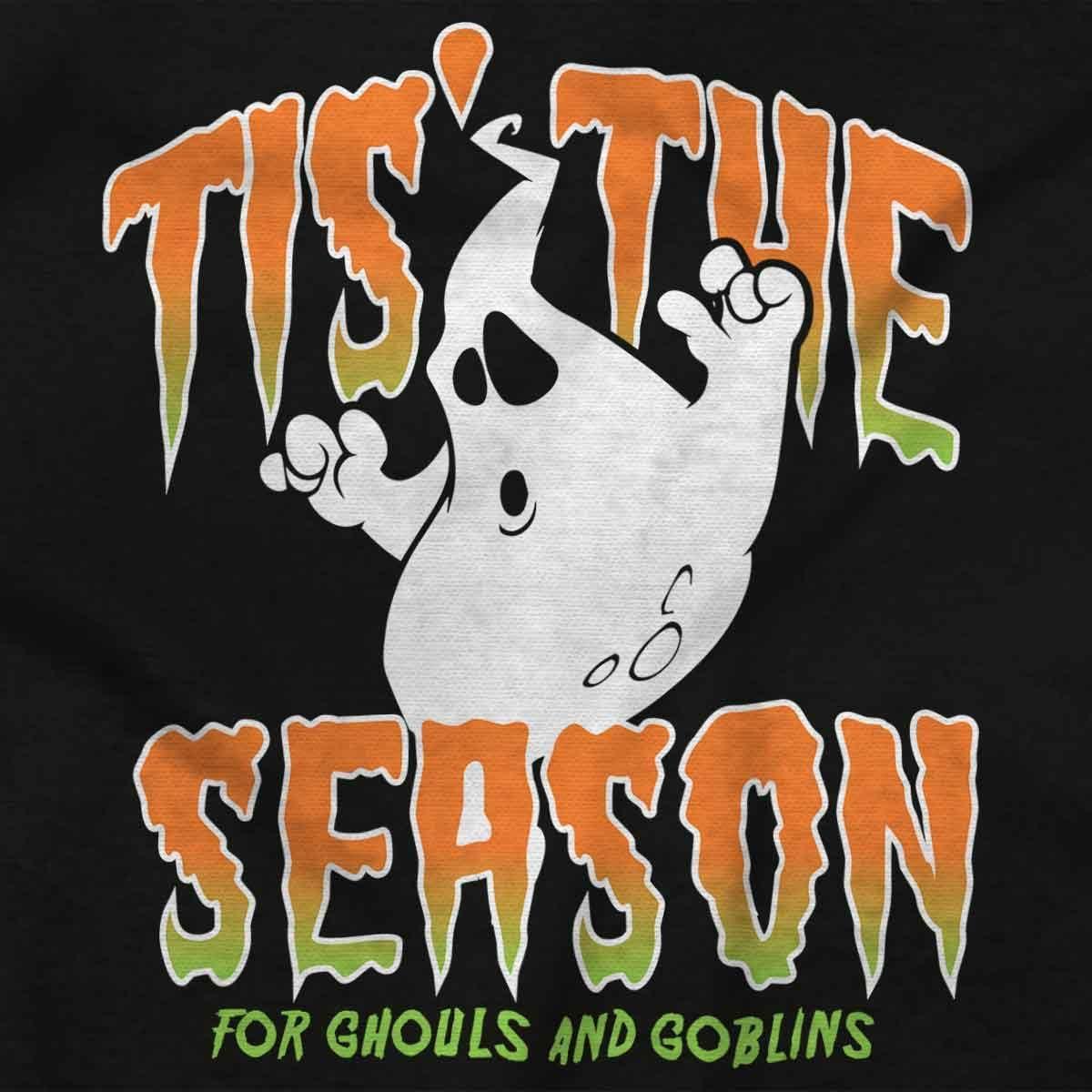 imageHalloween Season of Ghouls Goblins Crewneck T Shirts Boy GirlBlack