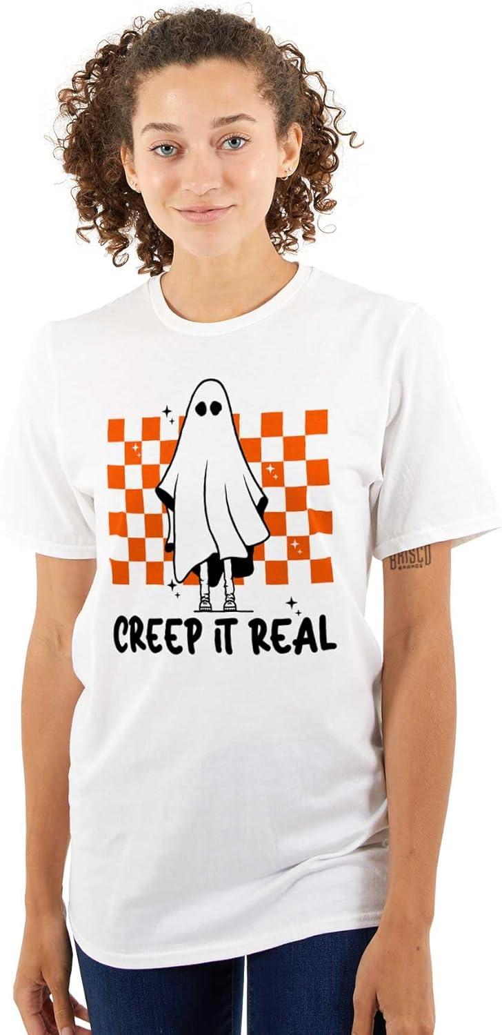 imageHalloween Spooky Ghost Creep It Real Graphic T Shirt Men or WomenWhite