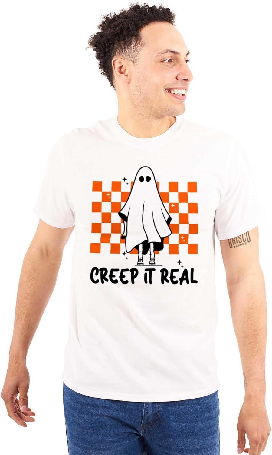 imageHalloween Spooky Ghost Creep It Real Graphic T Shirt Men or WomenWhite