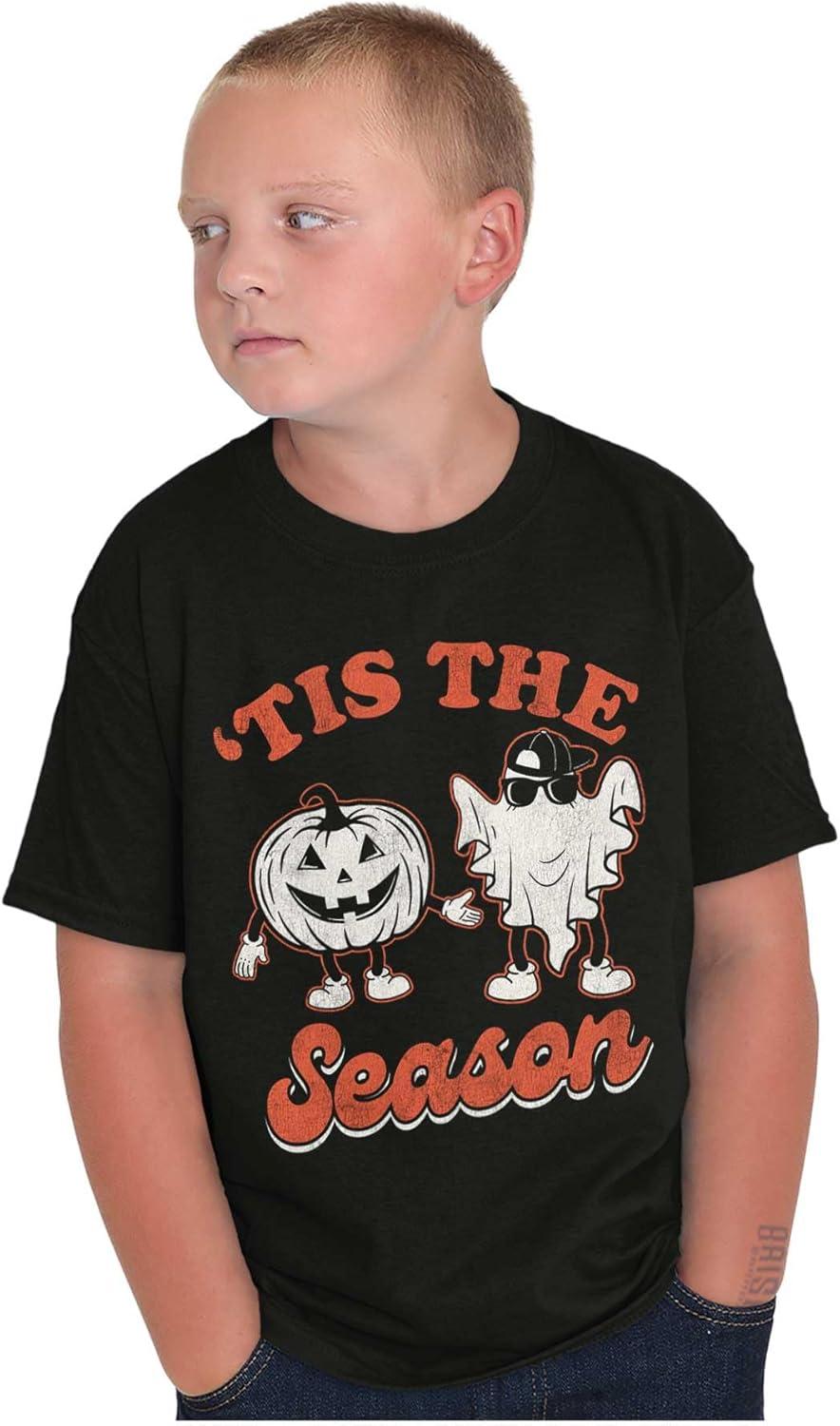 imageHalloween Tis The Spooky Season Crewneck T Shirts Boy GirlBlack