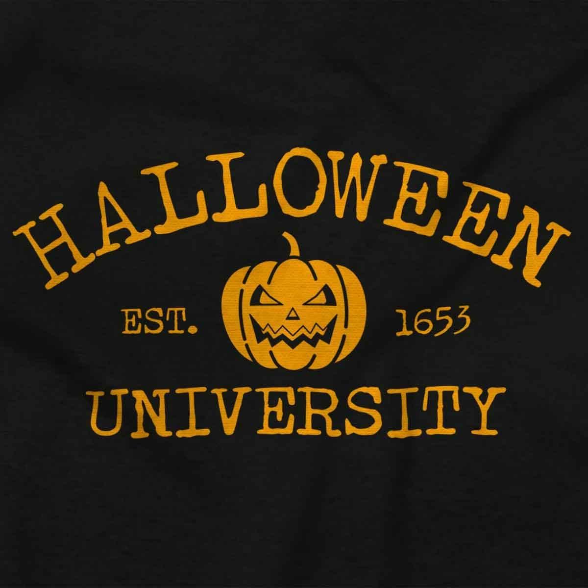 imageHalloween University Jack O Lantern Womens Slim Fit Graphic TeeBlack