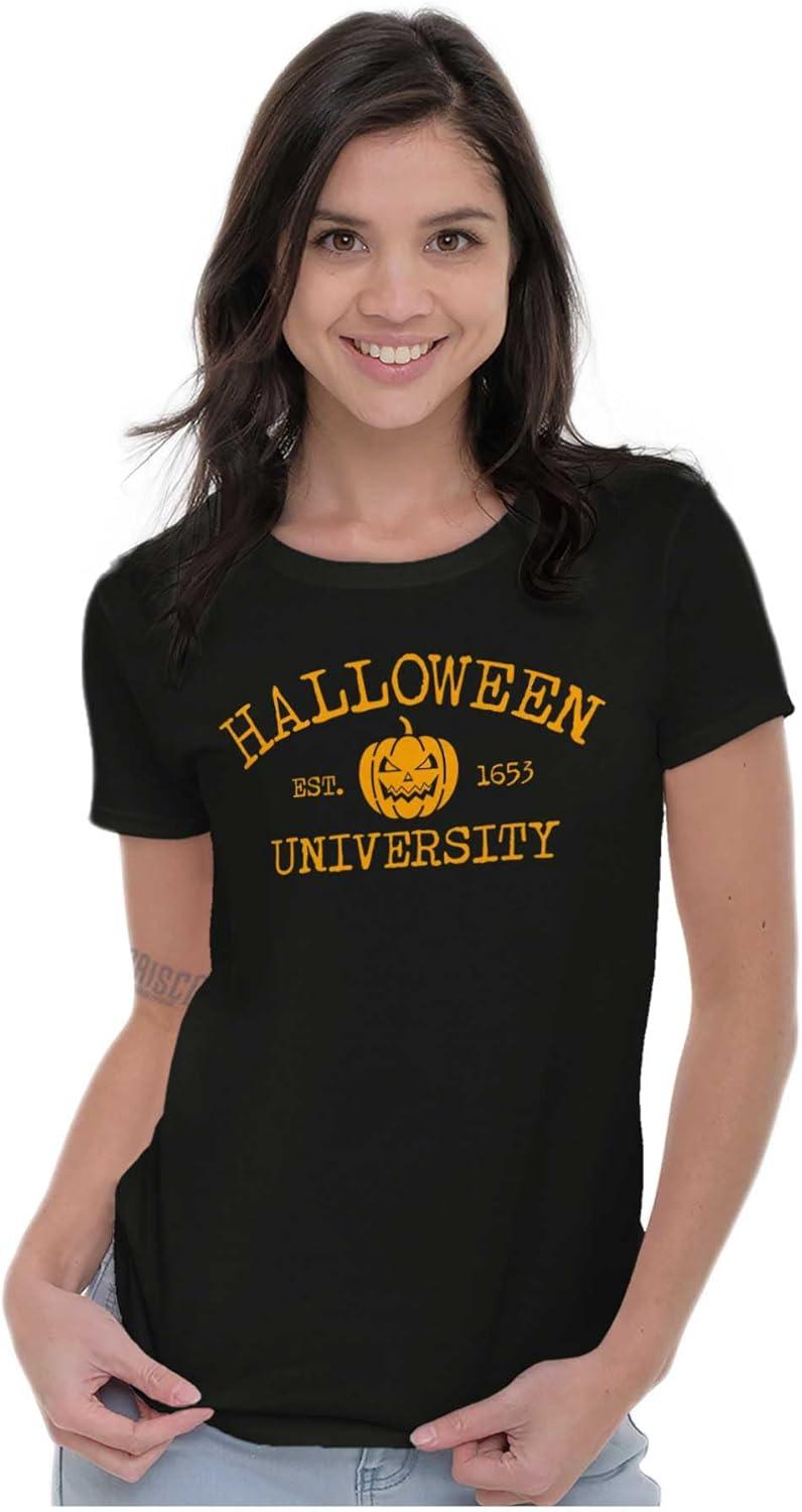 imageHalloween University Jack O Lantern Womens Slim Fit Graphic TeeBlack