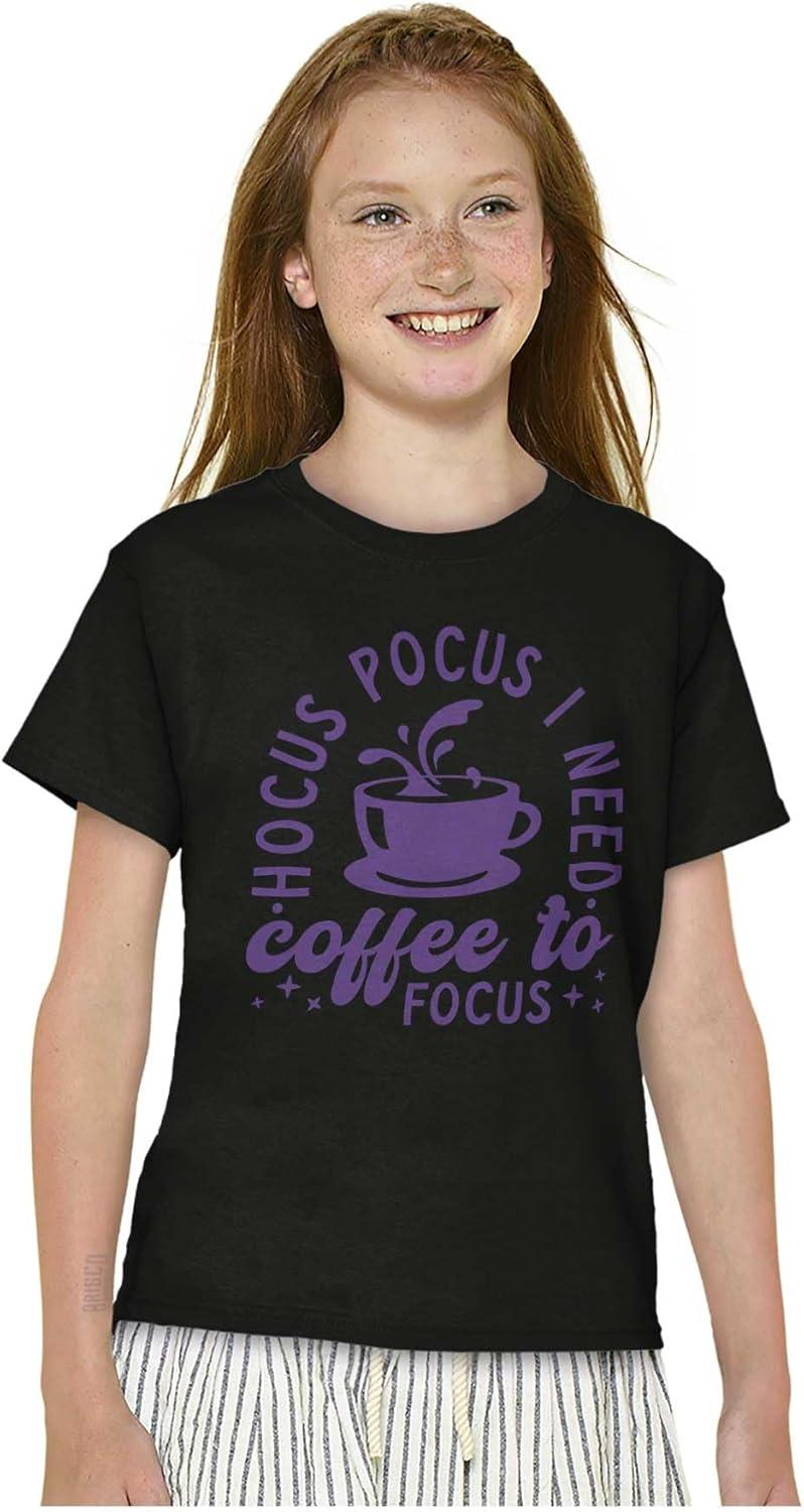 imageHocus Pocus I Need Coffee to Focus Crewneck T Shirts Boy GirlBlack