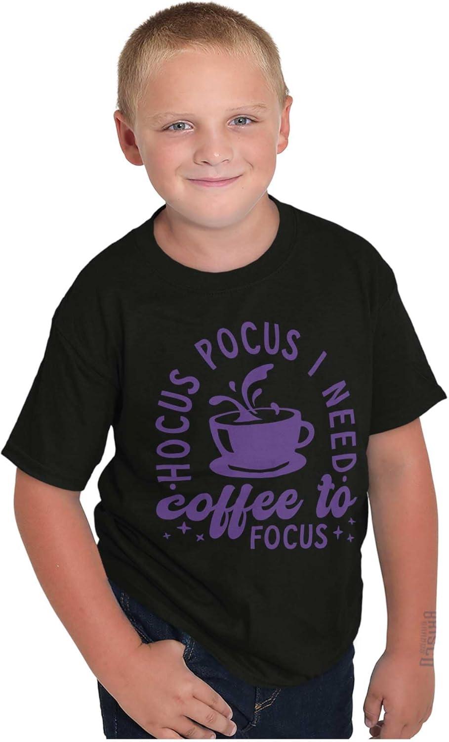 imageHocus Pocus I Need Coffee to Focus Crewneck T Shirts Boy GirlBlack