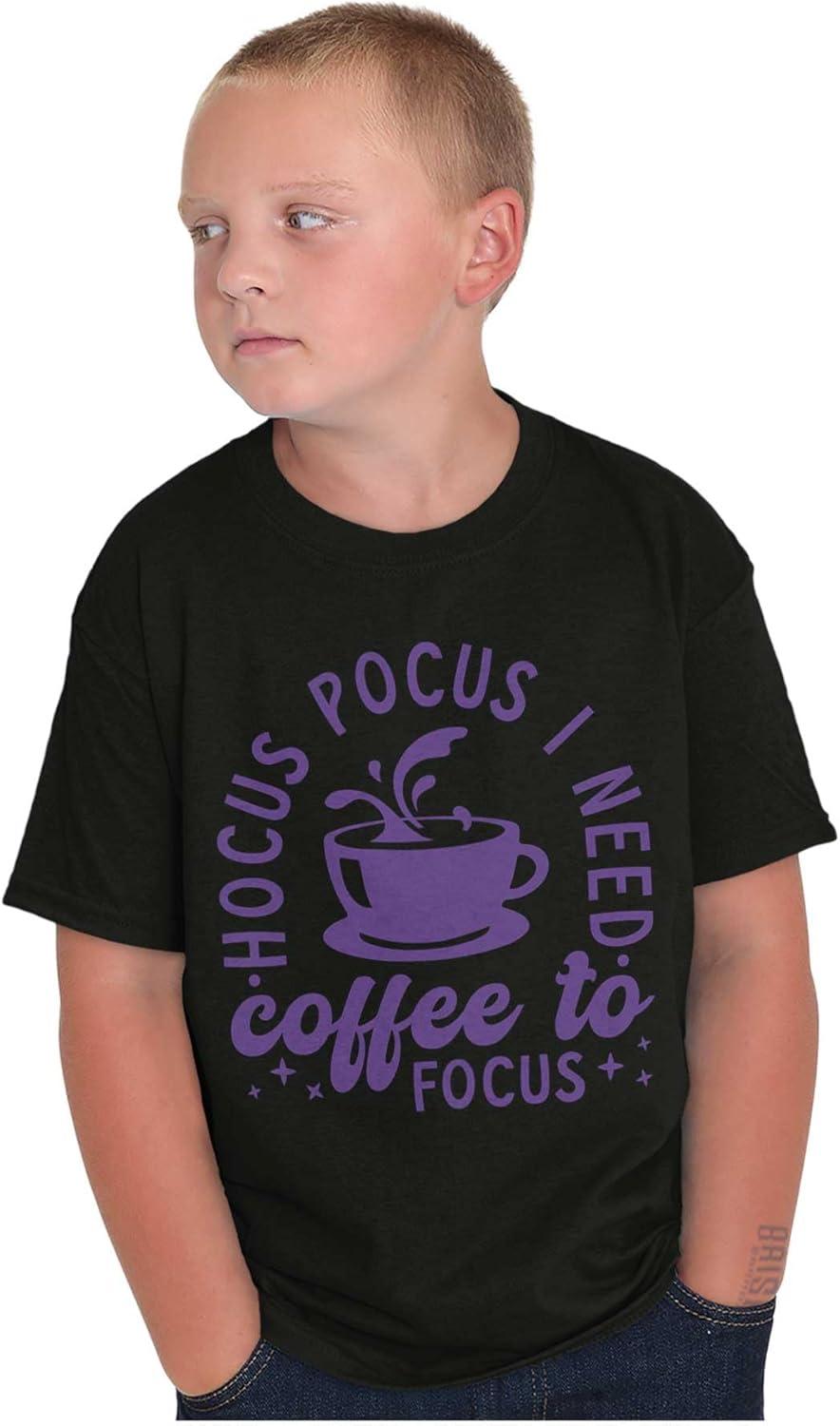 imageHocus Pocus I Need Coffee to Focus Crewneck T Shirts Boy GirlBlack