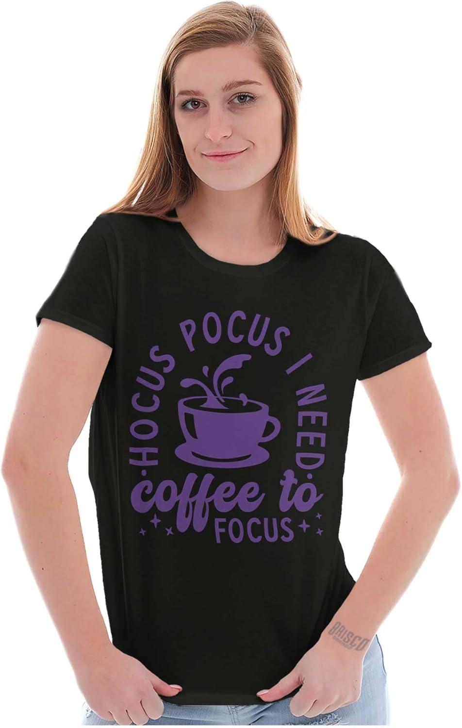imageHocus Pocus I Need Coffee to Focus Womens Slim Fit Graphic TeeBlack