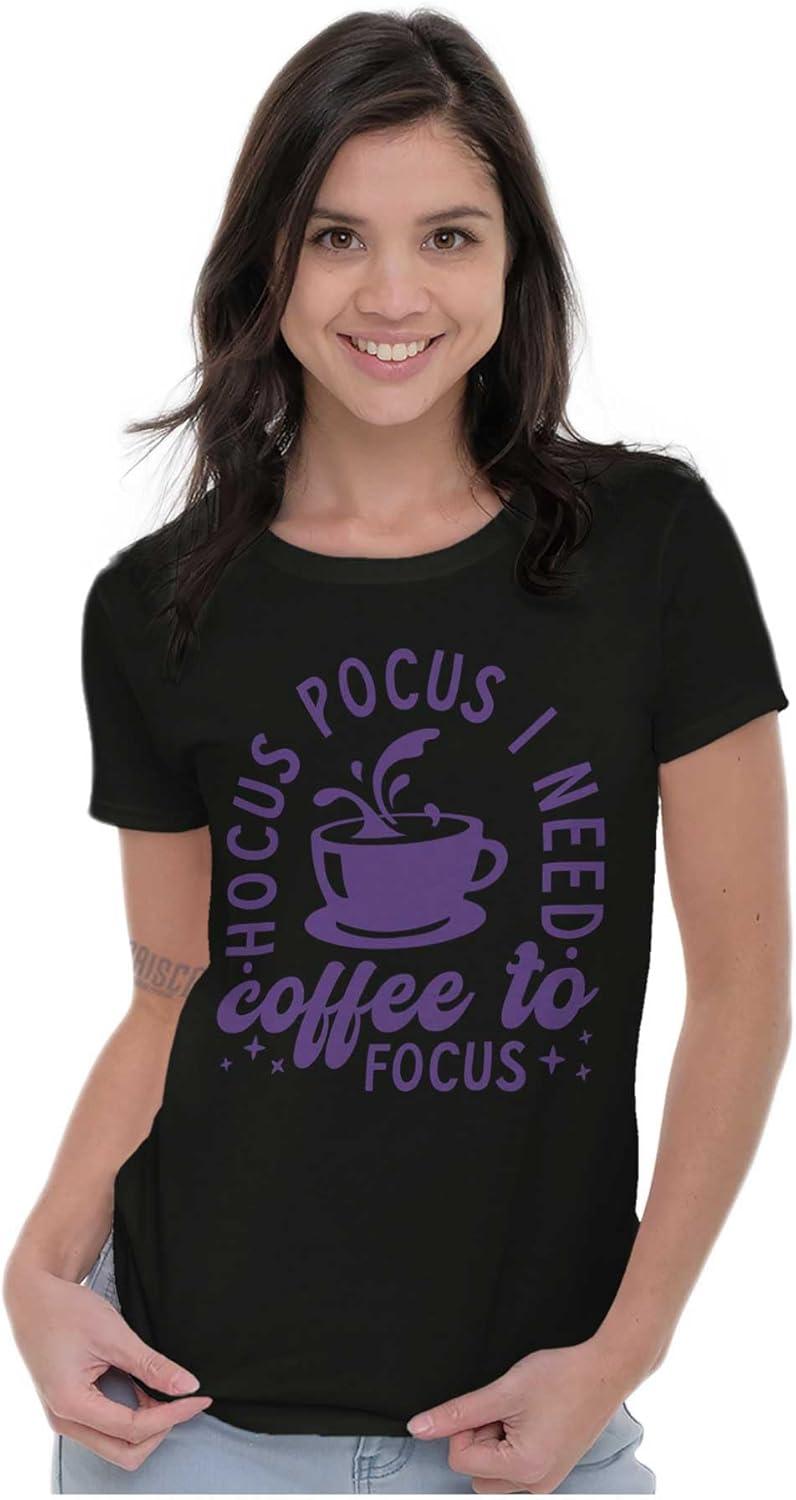 imageHocus Pocus I Need Coffee to Focus Womens Slim Fit Graphic TeeBlack