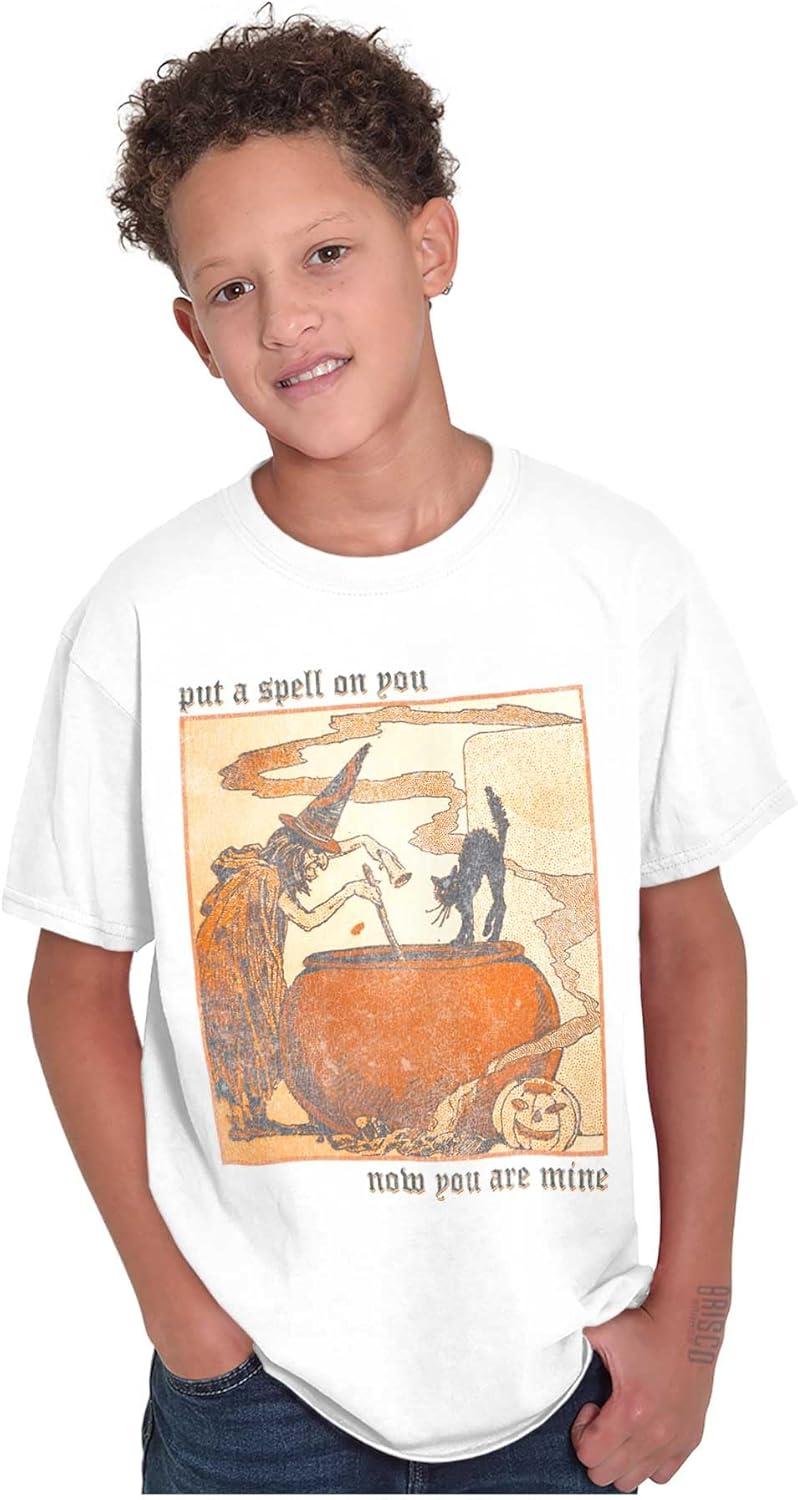 imageVintage Halloween Witches Brew Crewneck T Shirts Boy GirlWhite