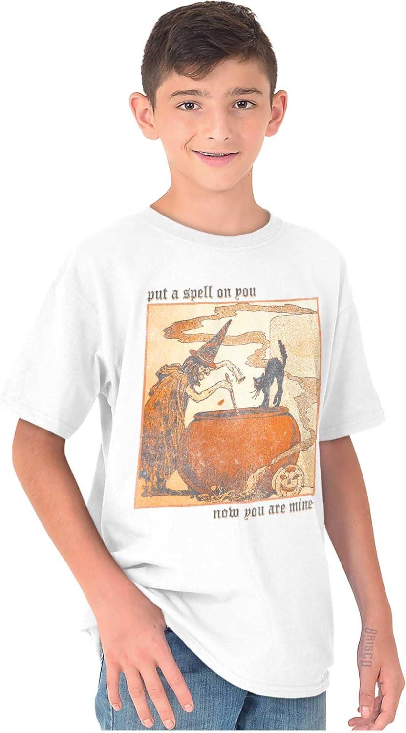 imageVintage Halloween Witches Brew Crewneck T Shirts Boy GirlWhite