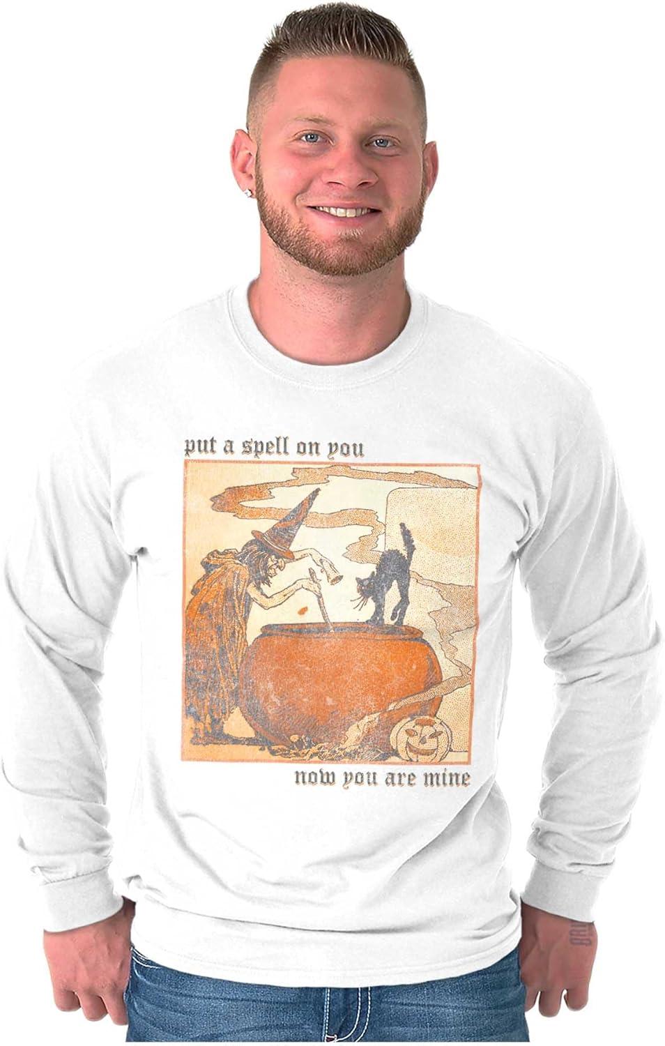 imageVintage Halloween Witches Brew Long Sleeve Tshirt Men WomenWhite