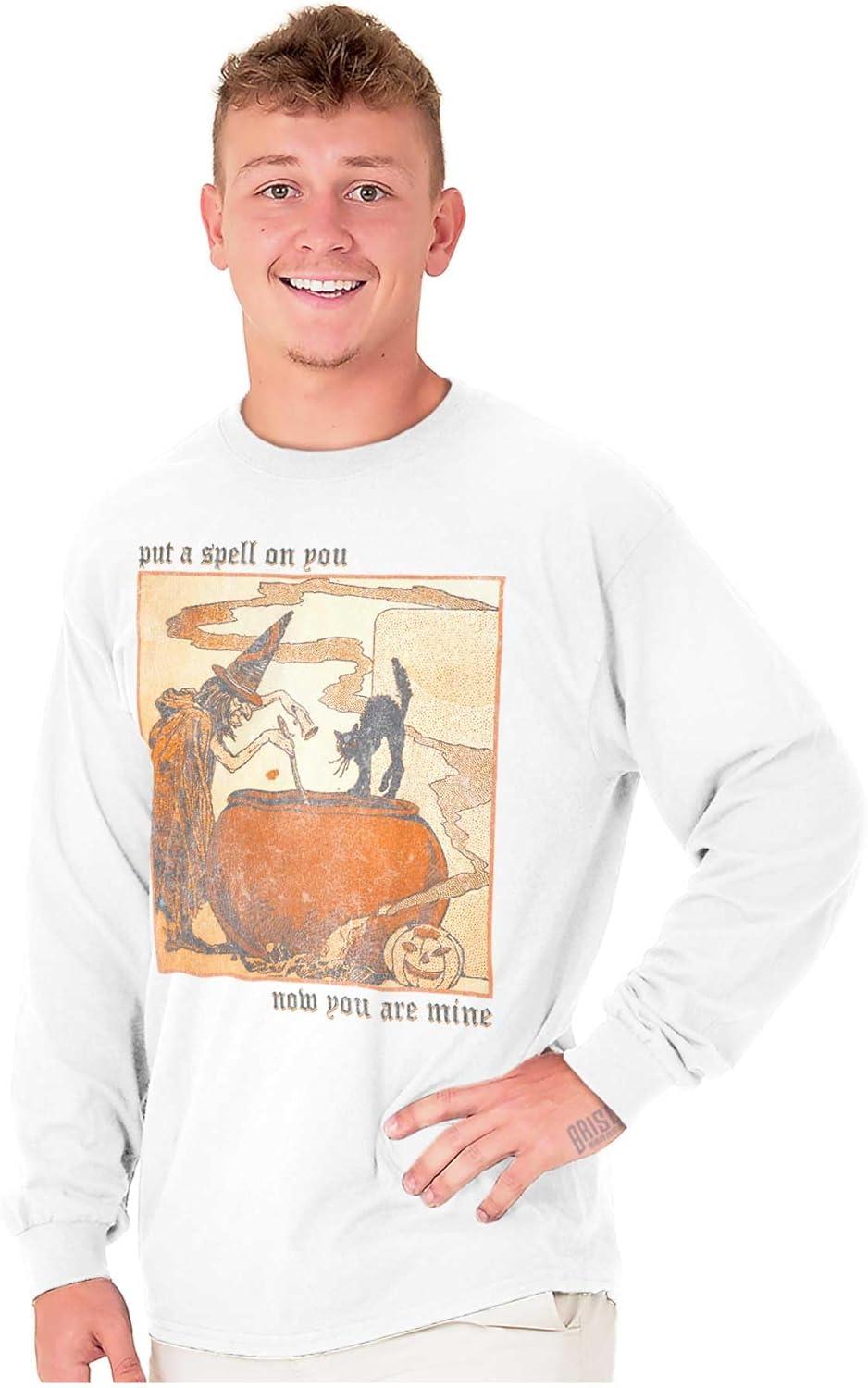 imageVintage Halloween Witches Brew Long Sleeve Tshirt Men WomenWhite