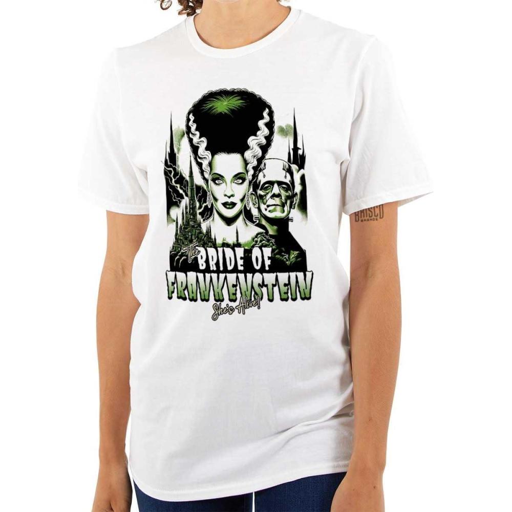 imageBride of Frankenstein Movie Poster Womens Graphic T Shirt TeesWhite