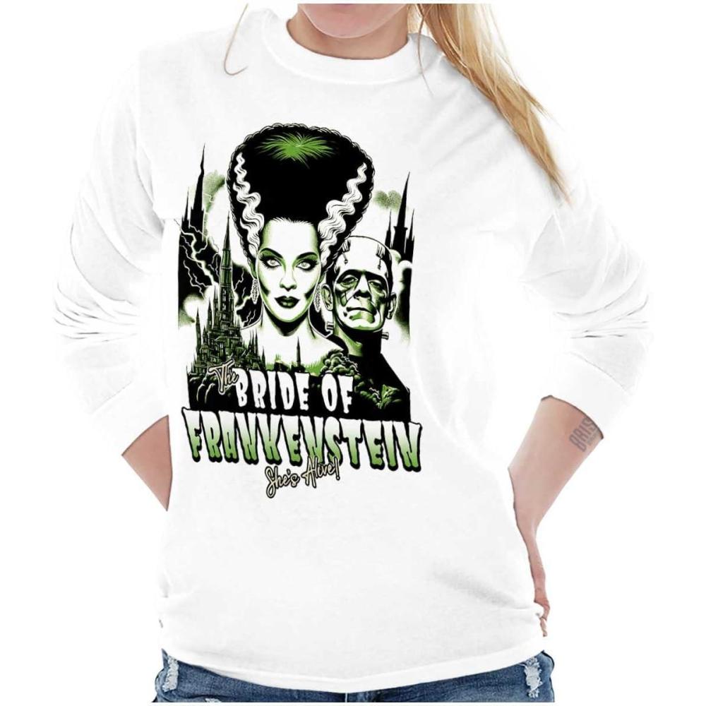 imageBride of Frankenstein Movie Poster Womens Long Sleeve T ShirtWhite
