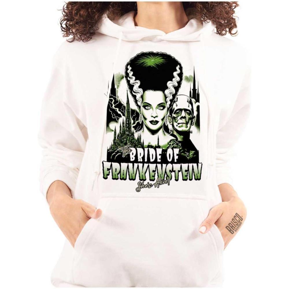 imageBrisco Brands Bride of Frankenstein Movie Poster Hoodie Sweatshirt WomenWhite