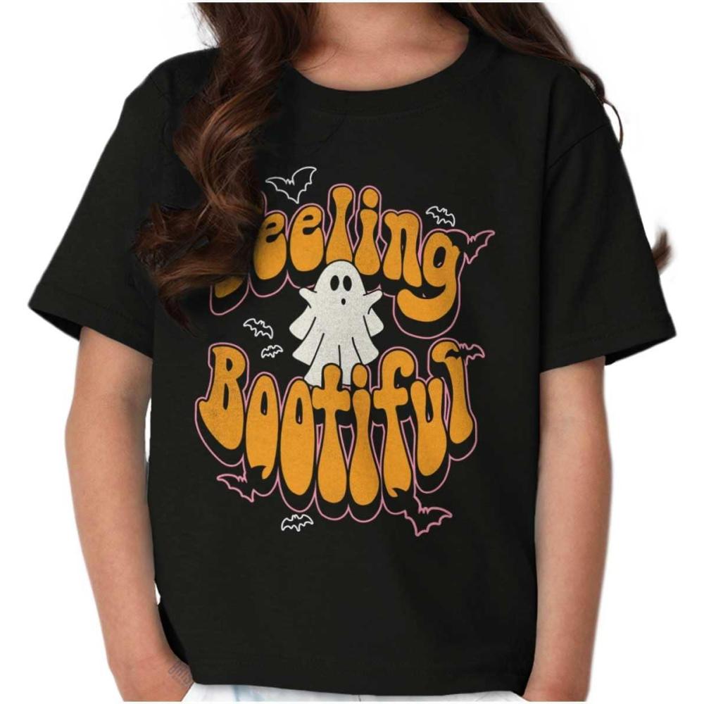 imageBrisco Brands Cute Halloween Ghost Feeling Bootiful Girls Kids T Shirt TeesBlack