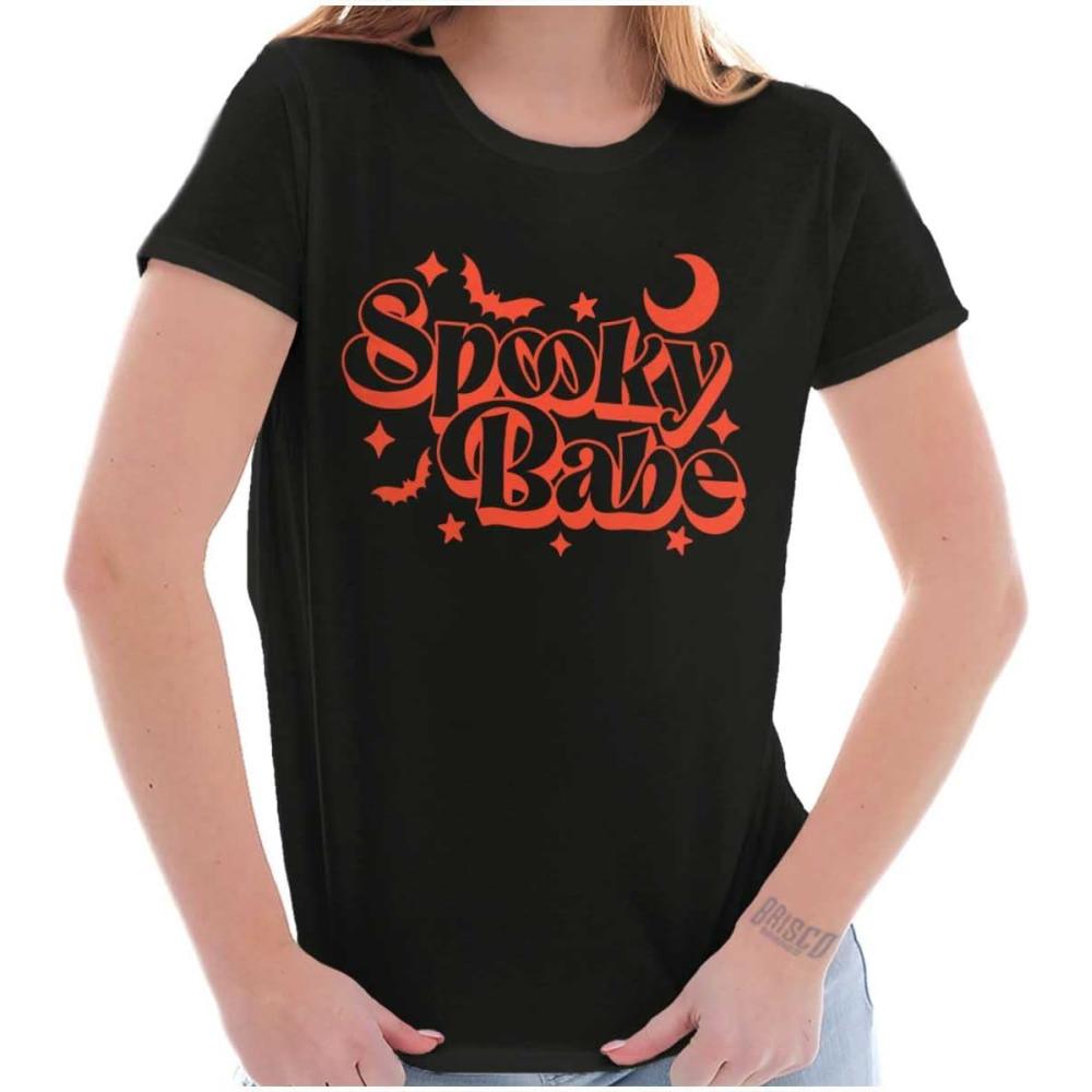 imageBrisco Brands Cute Halloween Witchy Spooky Babe Womens Slim Fit Graphic TeeBlack