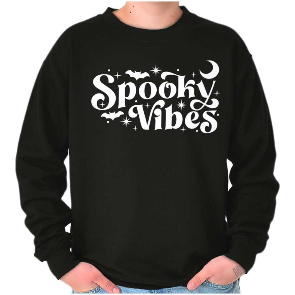 imageBrisco Brands Cute Halloween Witchy Spooky Vibes Sweatshirt for Men or WomenBlack