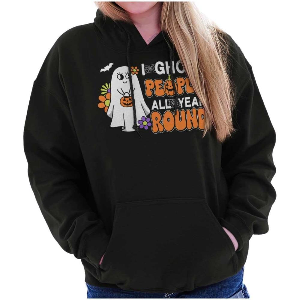 imageBrisco Brands Cute I Ghost People All Year Round Hoodie Sweatshirt WomenBlack