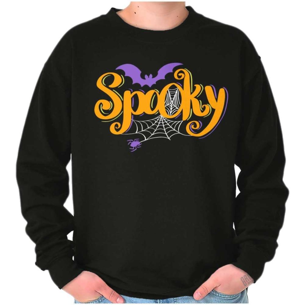imageBrisco Brands Cute Spooky Halloween Spider Web Sweatshirt for Men or WomenBlack
