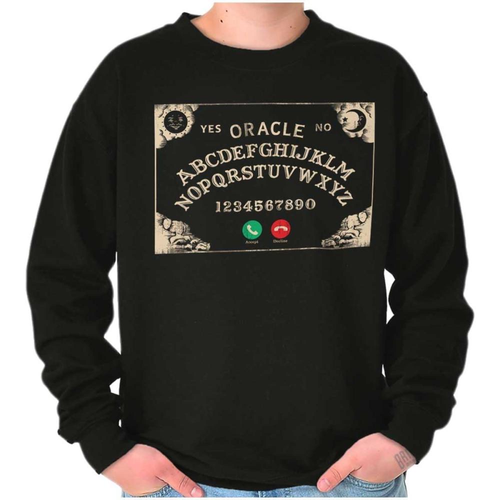 imageBrisco Brands Funny Halloween Calling Evil Spirits Sweatshirt for Men or WomenBlack