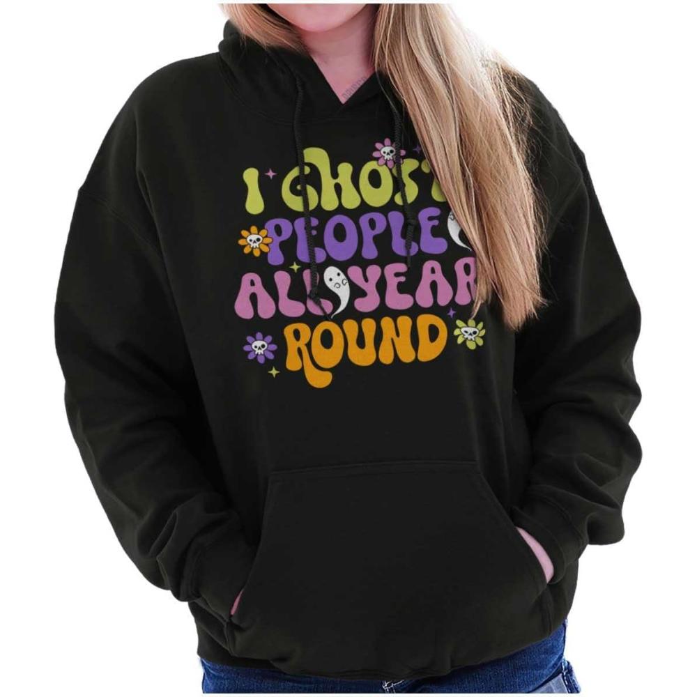 imageBrisco Brands Funny I Ghost People All Year Round Hoodie Sweatshirt WomenBlack