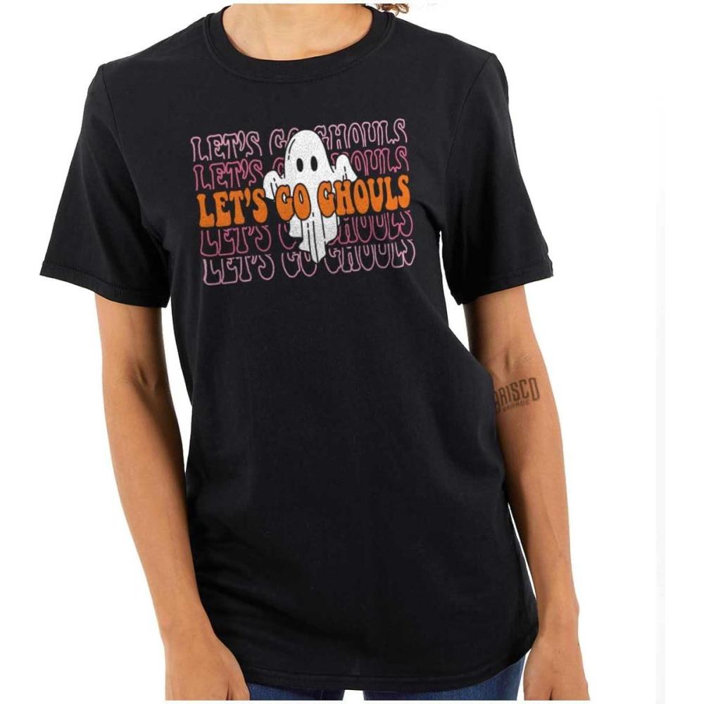 imageBrisco Brands Halloween Lets Go Ghouls Ghost Womens Graphic T Shirt TeesBlack