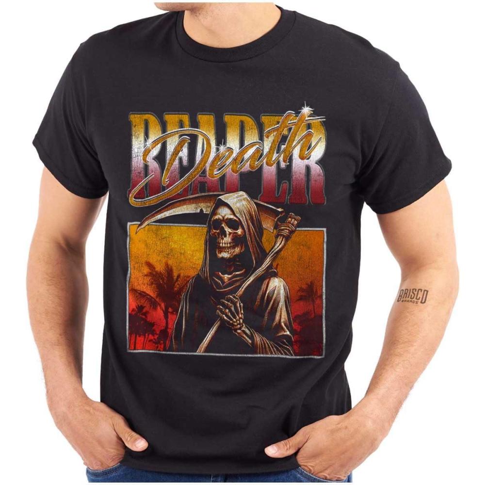 imageBrisco Brands Halloween Monster Reaper of Death Graphic T Shirt Men or WomenBlack
