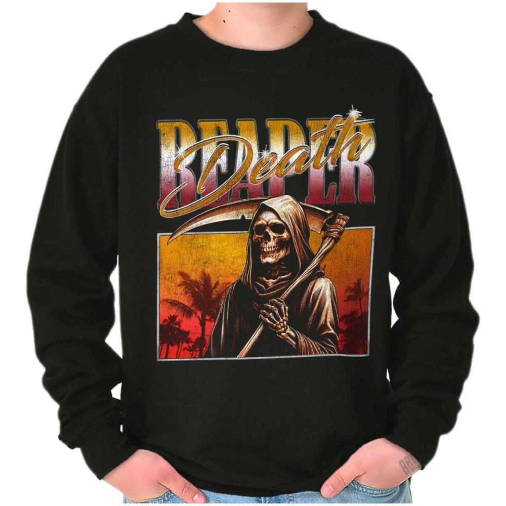 imageBrisco Brands Halloween Monster Reaper of Death Sweatshirt for Men or WomenBlack
