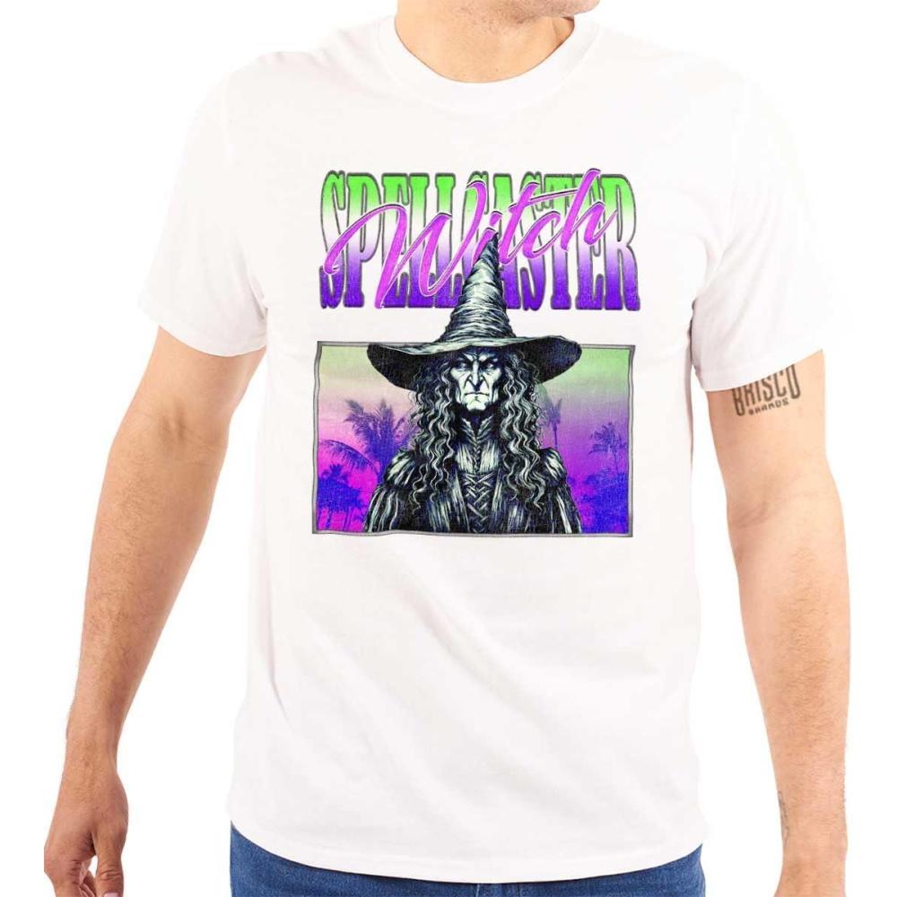 imageBrisco Brands Halloween Monster Spell Caster Witch Graphic T Shirt Men or WomenWhite