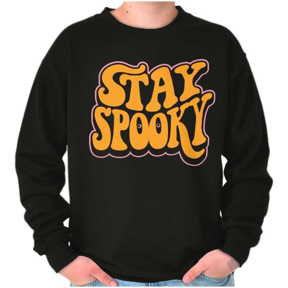 imageBrisco Brands Halloween Stay Spooky Trick Or Treat Sweatshirt for Men or WomenBlack