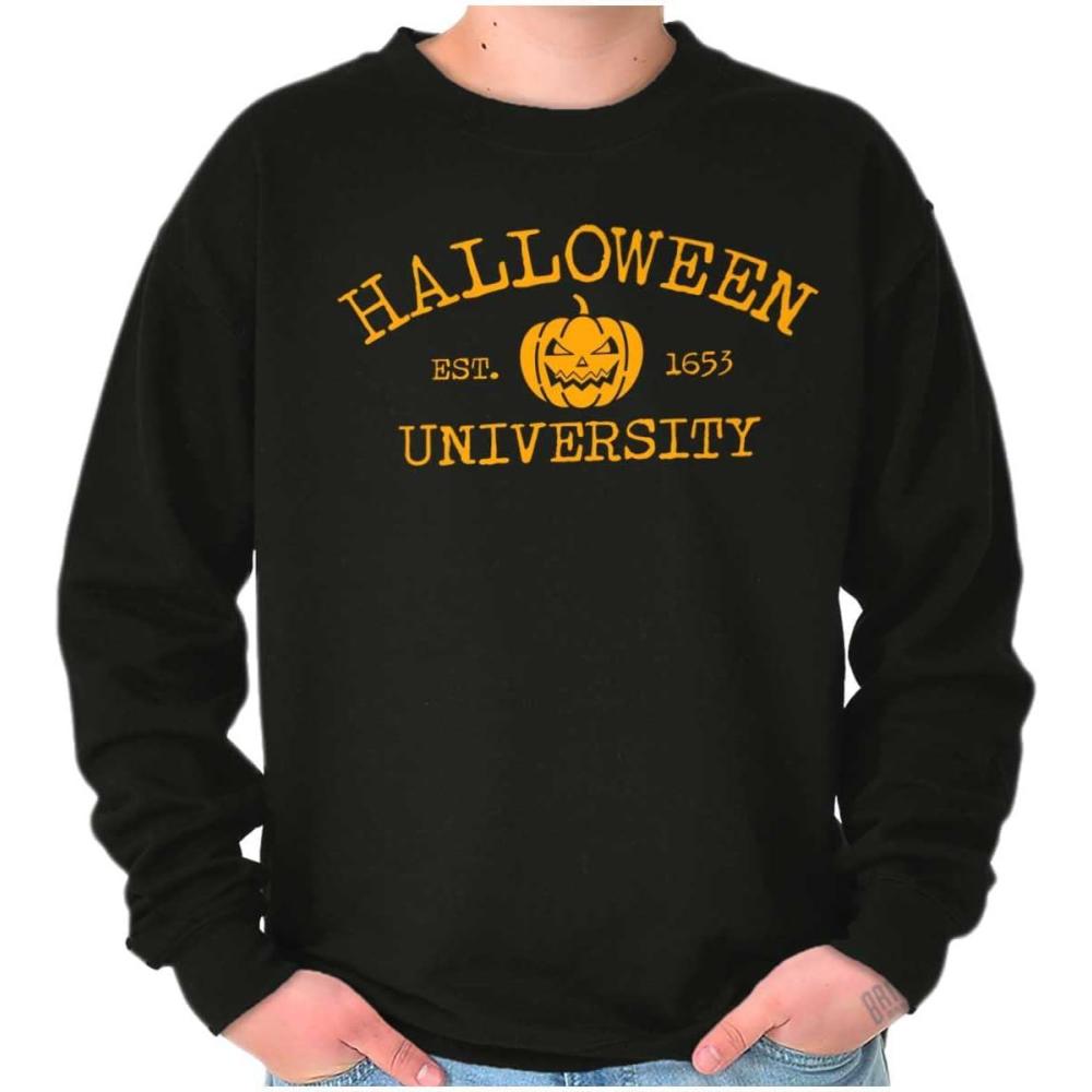 imageBrisco Brands Halloween University Jack O Lantern Sweatshirt for Men or WomenBlack