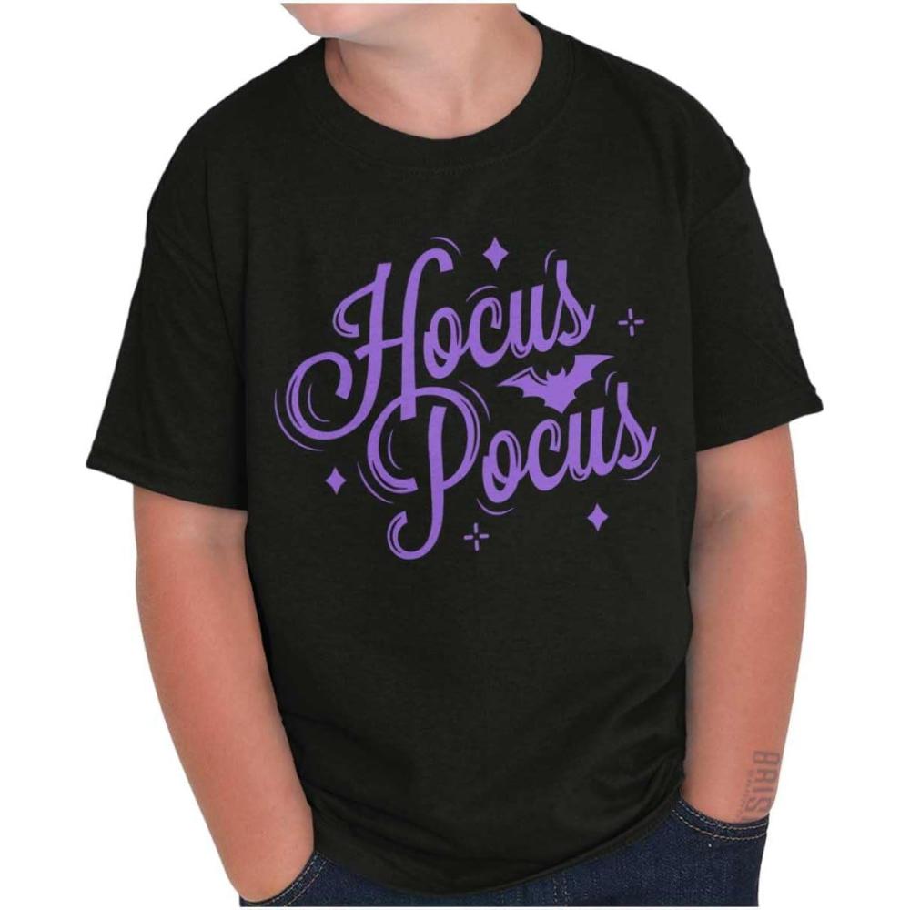 imageBrisco Brands Spooky Halloween Magic Hocus Pocus Crewneck T Shirts Boy GirlBlack