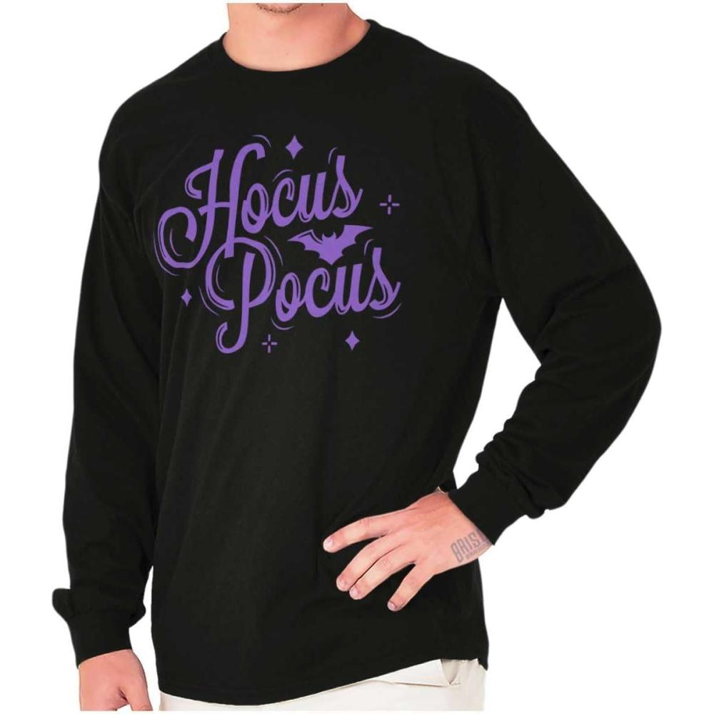 imageBrisco Brands Spooky Halloween Magic Hocus Pocus Long Sleeve Tshirt Men WomenBlack