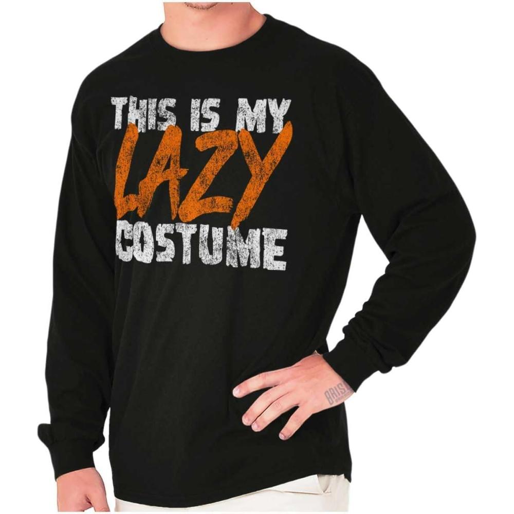 imageBrisco Brands This is My Lazy Halloween Costume Long Sleeve Tshirt Men WomenBlack