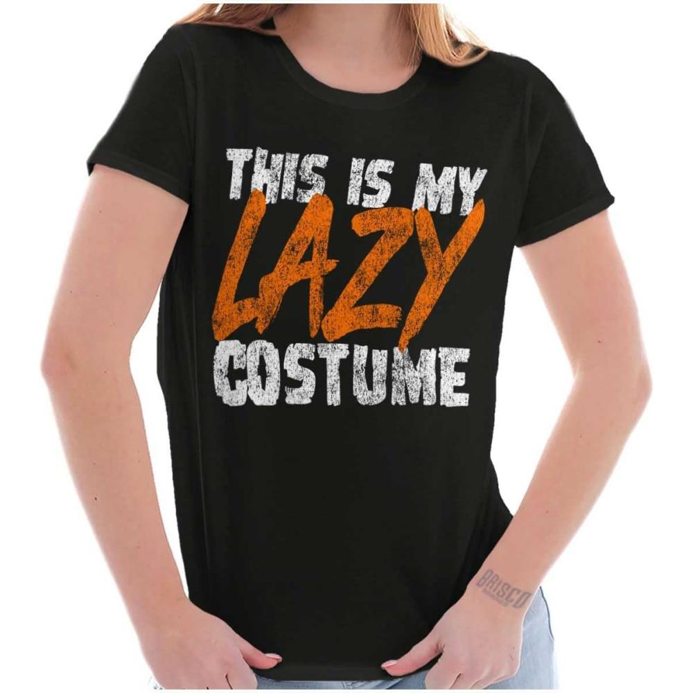 imageBrisco Brands This is My Lazy Halloween Costume Womens Slim Fit Graphic TeeBlack