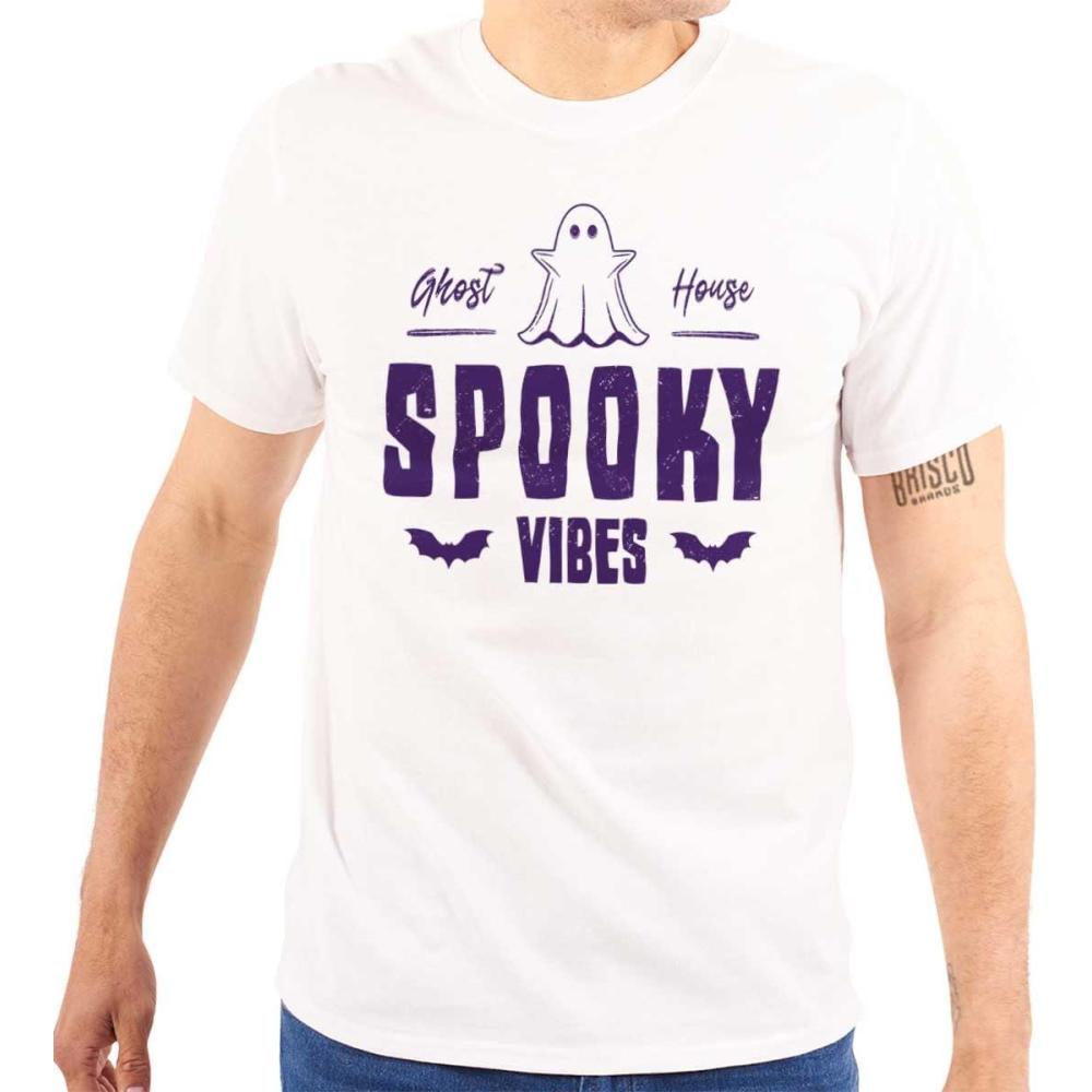 imageCool Halloween Ghost Spooky Vibes Graphic T Shirt Men or WomenWhite