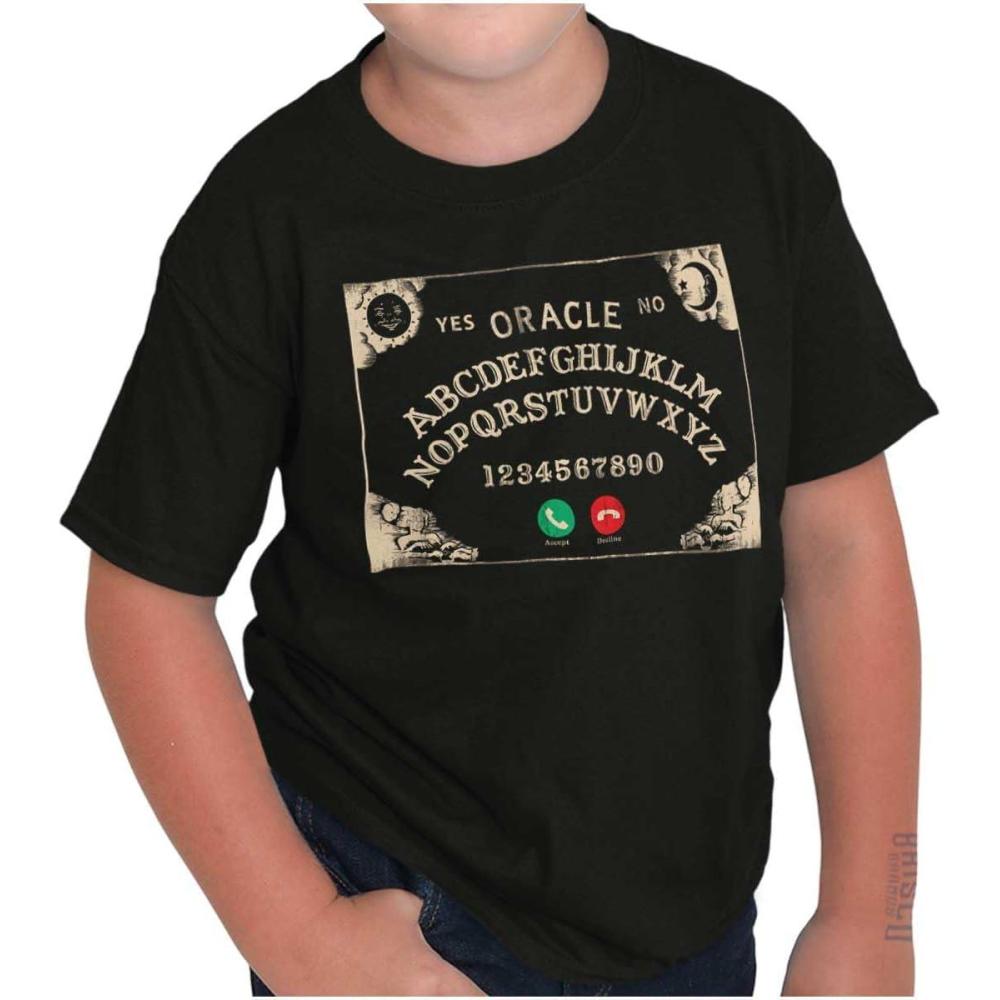 imageFunny Halloween Calling Evil Spirits Crewneck T Shirts Boy GirlBlack