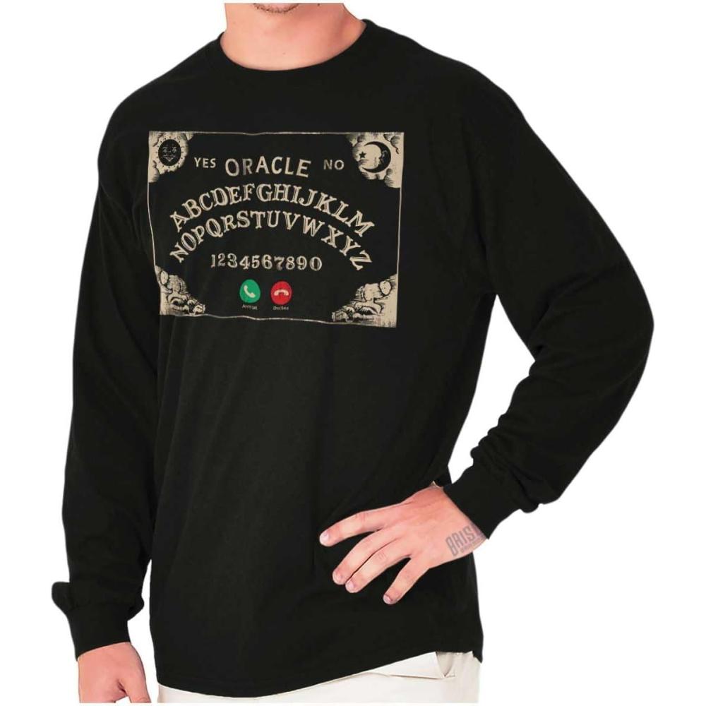 imageFunny Halloween Calling Evil Spirits Long Sleeve Tshirt Men WomenBlack