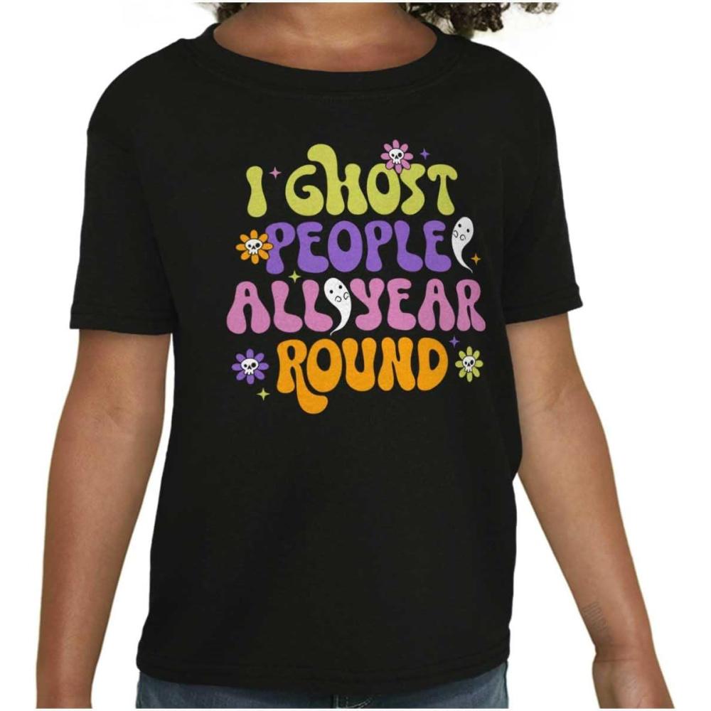 imageFunny I Ghost People All Year Round Girls Kids T Shirt TeesBlack