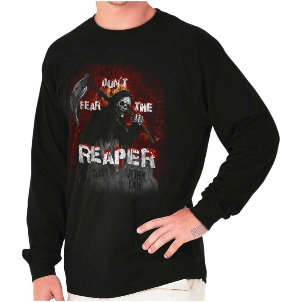 imageHalloween Dont Fear The Reaper Long Sleeve Tshirt Men WomenBlack