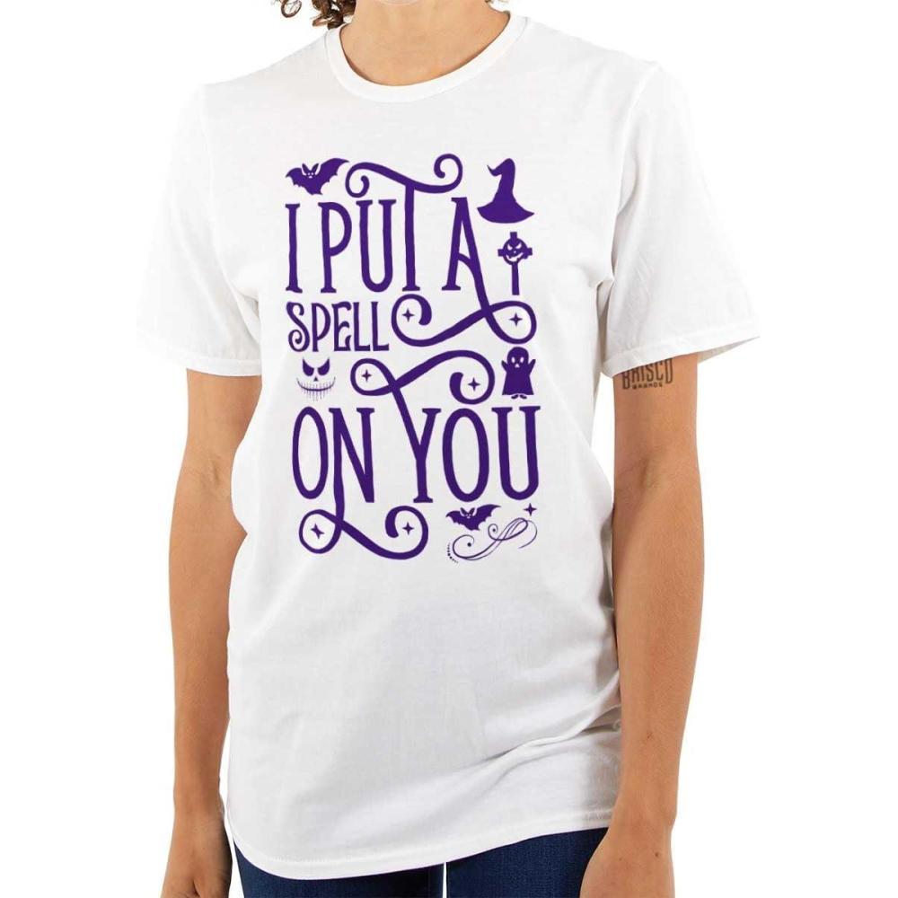 imageHalloween I Put A Spell On You Witch Womens Graphic T Shirt TeesWhite