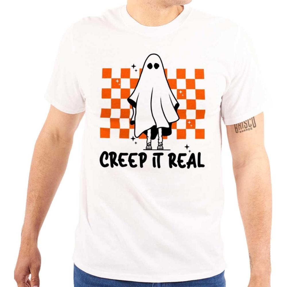 imageHalloween Spooky Ghost Creep It Real Graphic T Shirt Men or WomenWhite