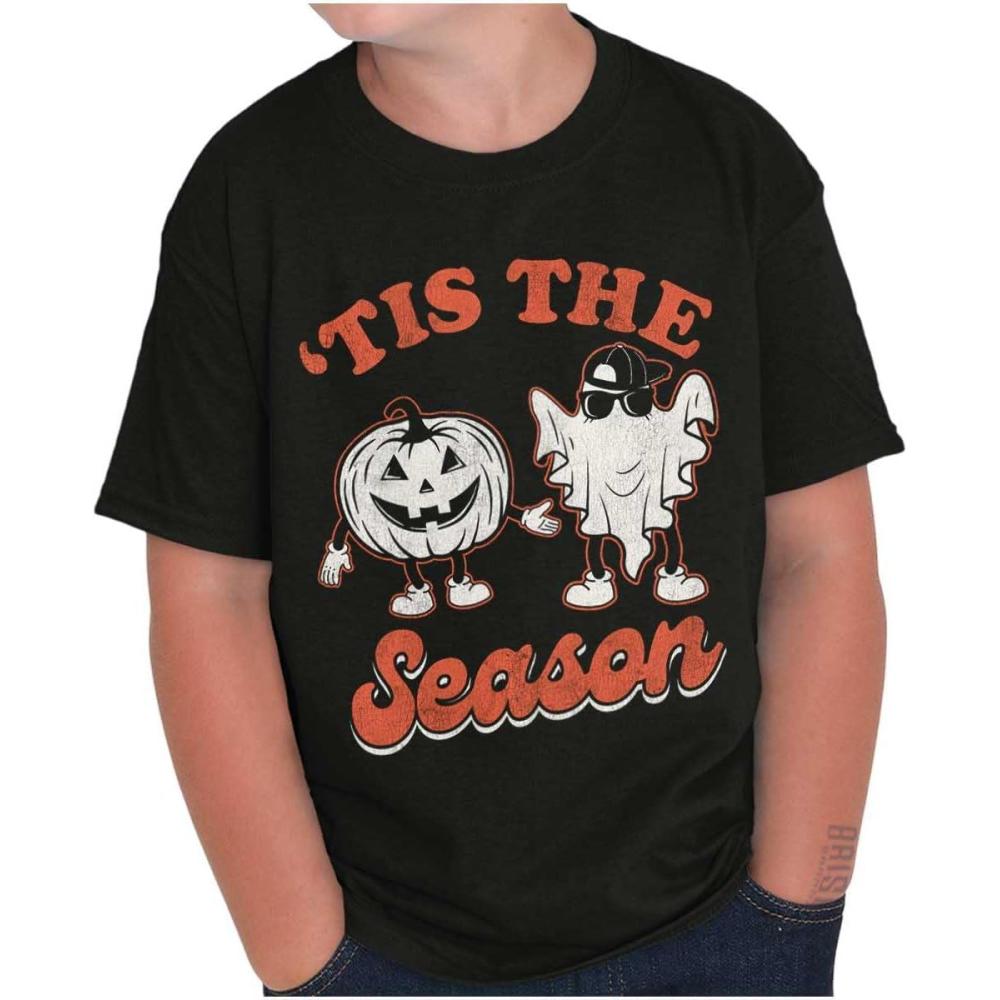 imageHalloween Tis The Spooky Season Crewneck T Shirts Boy GirlBlack