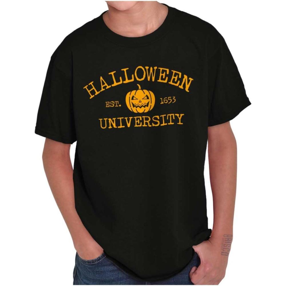 imageHalloween University Jack O Lantern Crewneck T Shirts Boy GirlBlack