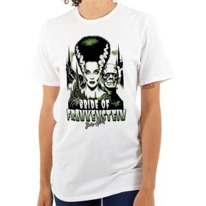 Bride of Frankenstein Movie Poster Womens Graphic T Shirt Tees(White)