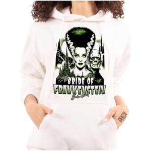 Brisco Brands Bride of Frankenstein Movie Poster Hoodie Sweatshirt Women(White)