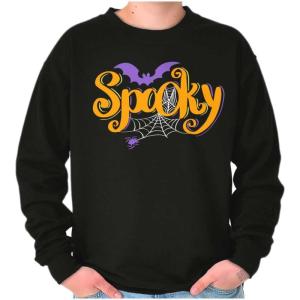 Brisco Brands Cute Spooky Halloween Spider Web Sweatshirt for Men or Women(Black)