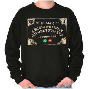 Brisco Brands Funny Halloween Calling Evil Spirits Sweatshirt for Men or Women(Black)